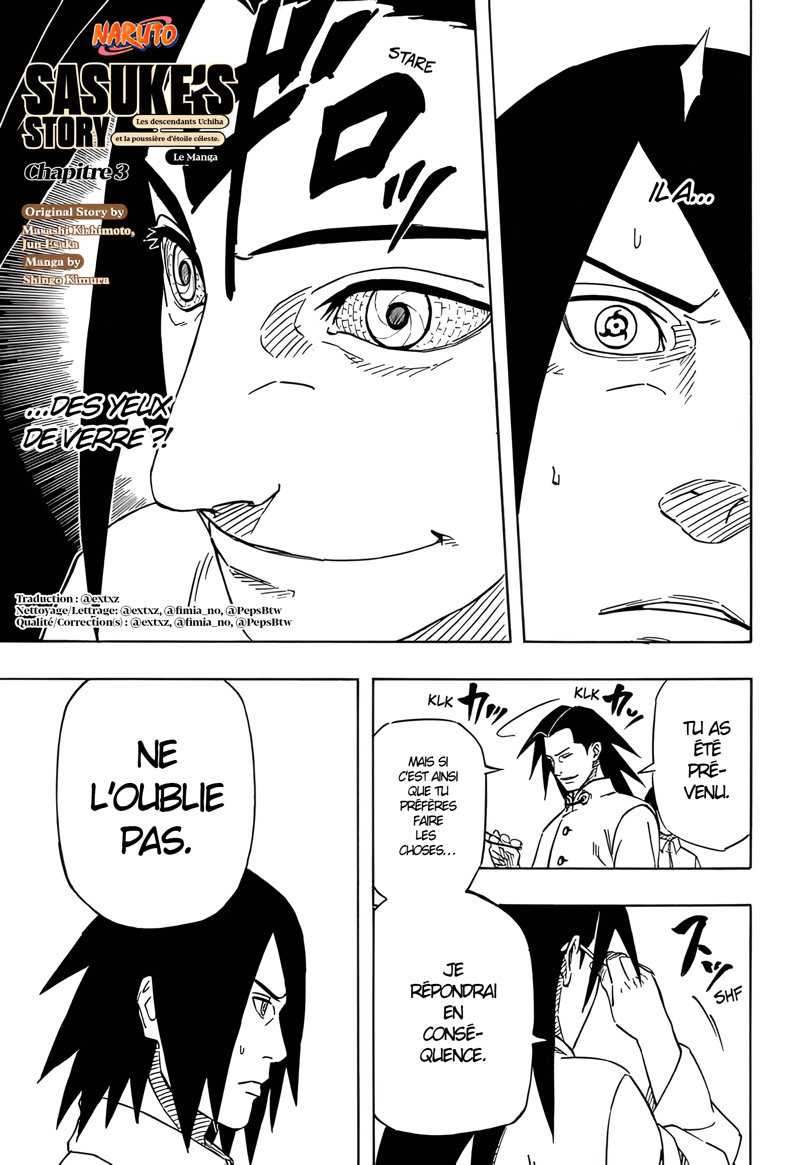 Naruto - Le Roman De Sasuke Retsuden: L'énigme Du Dessin Des Astres: Chapter 3 - Page 1